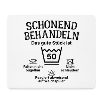 Schonend Behandeln Fünfzig Geschenk 50. Geburtstag - Mousepad (Querformat) - Weiß - Vorne