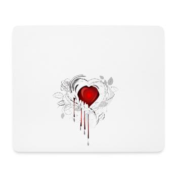 Tatouage gothique en forme de cœur papillon - Tapis de souris (format paysage) - blanc - Devant