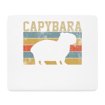 Capybara rongeur rétro vintage - Tapis de souris (format paysage) - blanc - Devant