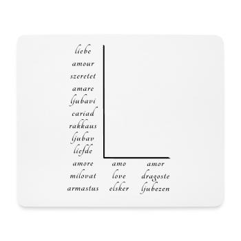 Liebe Auf Vielen Verschiedenen Sprachen - Mousepad (Querformat) - Weiß - Vorne