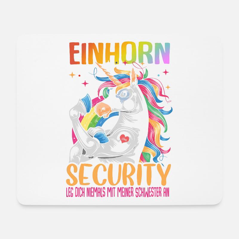 Einhorn Security Schwester - Mousepad (Querformat) - Weiß