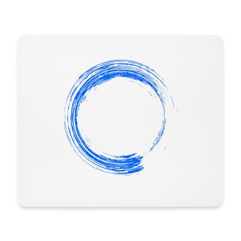 Rond design brosse bleu - Tapis de souris (format paysage) - blanc - Devant