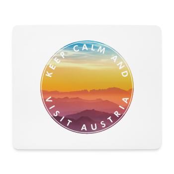 Keep Calm Visit Austria Kreis Badge - Mousepad (Querformat) - Weiß - Vorne