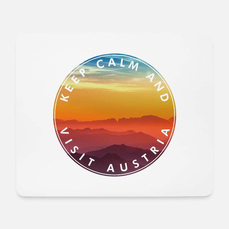 Visit Österreich Sonnenuntergang - Mousepad (Querformat) - Weiß