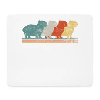 Capybara Rodent Retro Vintage - Mouse Pad (horizontal) - white - Front