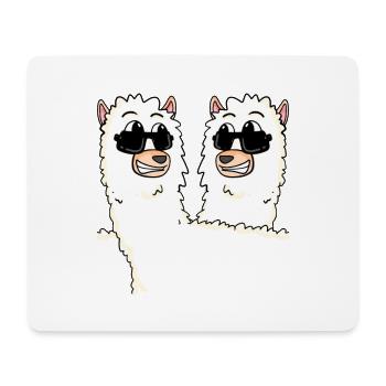 Des alpagas drôles - Tapis de souris (format paysage) - blanc - Devant