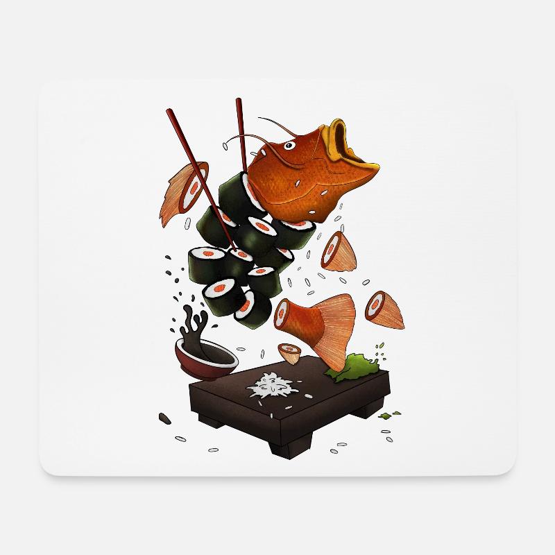 Fish sushi - Mouse Pad (horizontal) - white