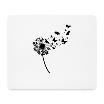 Papillons du pissenlit noir Oiseaux de la nature - Tapis de souris (format paysage) - blanc - Devant