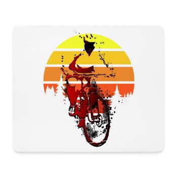 Cyclistes au coucher du soleil rétro - Tapis de souris (format paysage) - blanc - Devant