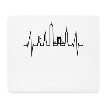 New York Skyline battement de coeur coeur Coeur États-Unis Cadeau - Tapis de souris (format paysage) - blanc - Devant
