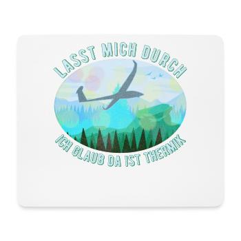 Modell Segelflugzeug Landschaft Retro Blau - Mousepad (Querformat) - Weiß - Vorne