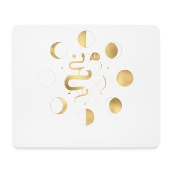 Silhouette dorée de la lune - Tapis de souris (format paysage) - blanc - Devant