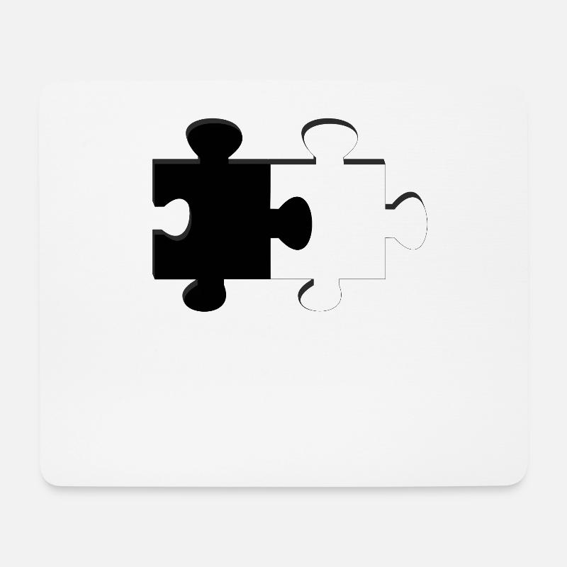 Puzzle Schwarz Weiß - Mousepad (Querformat) - Weiß