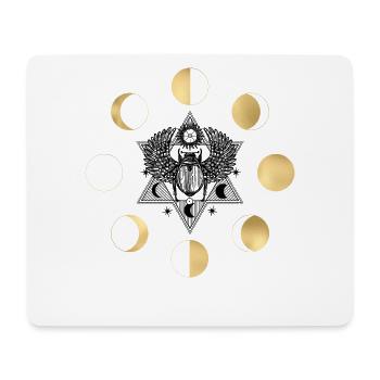 Phase de lune : motif circulaire doré - Tapis de souris (format paysage) - blanc - Devant