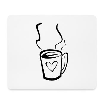 Café avec coeur - Tapis de souris (format paysage) - blanc - Devant