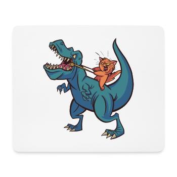 Rex dinosaure chat chevauche Dino cheval chat Cat - Tapis de souris (format paysage) - blanc - Devant