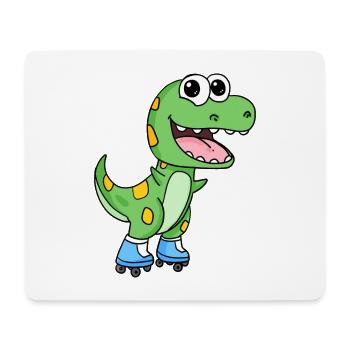 Inline Skating Roller Skates Dinosaur - Mouse Pad (horizontal) - white - Front