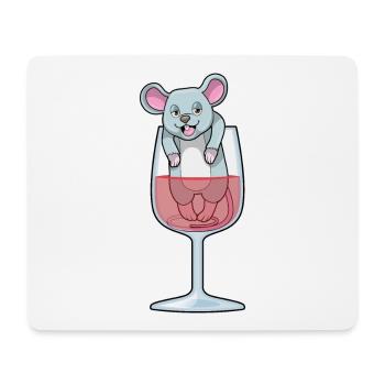 Ratte Rotwein - Mousepad (Querformat) - Weiß - Vorne