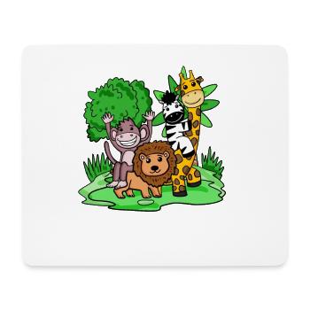 Jungle animaux Mignon - Tapis de souris (format paysage) - blanc - Devant