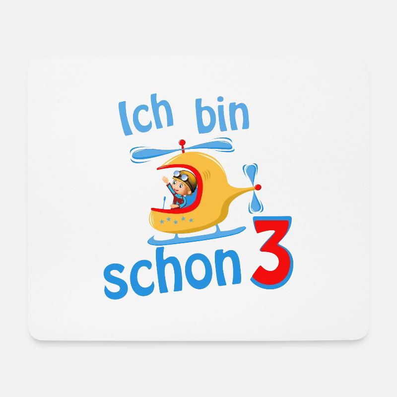 ich bin schon 3 - Mousepad (Querformat) - Weiß