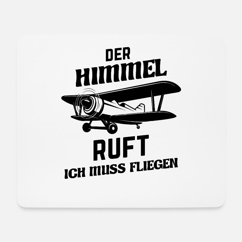 Der Himmel ruft und ich muss fliegen - Mousepad (Querformat) - Weiß