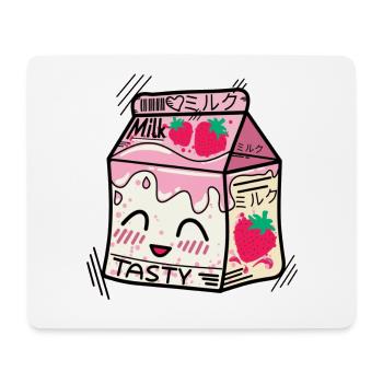 Kawaii Erdbeermilch - Mousepad (Querformat) - Weiß - Vorne