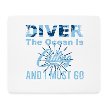 Diver motivation design for water sports fans - Mouse Pad (horizontal) - white - Front
