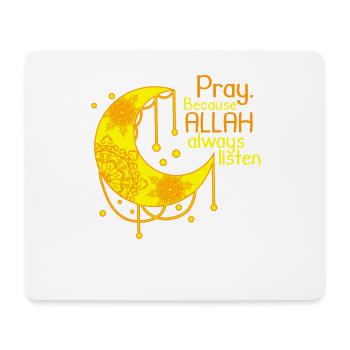 Islam Shirt Crescent Saying Allah - Mouse Pad (horizontal) - white - Front