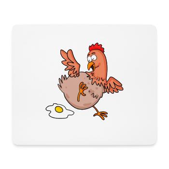 Chicken Lays an Egg Cartoon - Mouse Pad (horizontal) - white - Front