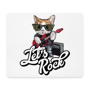 Let's Rock Guitar Rock and Roll Humor Cat - Mouse Pad (horizontal) - white - Front