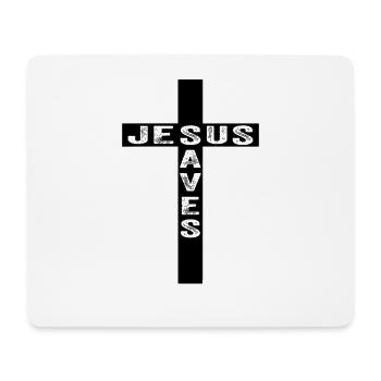 Jesus Saves In A Cross - Mouse Pad (horizontal) - white - Front