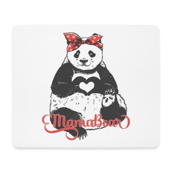 "MamaBear" Panda with Red Bandana and Hand Heart - Mouse Pad (horizontal) - white - Front