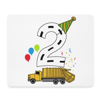 2nd Birthday Dump Truck Garbage Truck - Mouse Pad (horizontal) - white - Front
