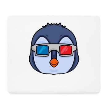 Pingouin avec 3 lunettes - Tapis de souris (format paysage) - blanc - Devant