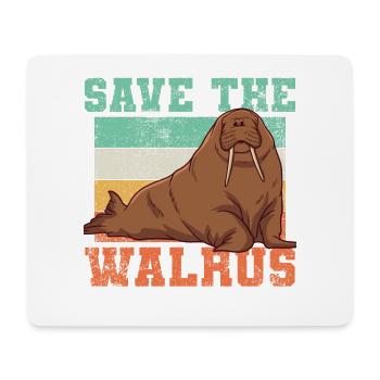 Walrus Conservation Vintage - Mouse Pad (horizontal) - white - Front