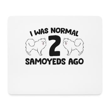 Ich war normal 2 Samojeden vor lustigen Samojeden - Mousepad (Querformat) - Weiß - Vorne