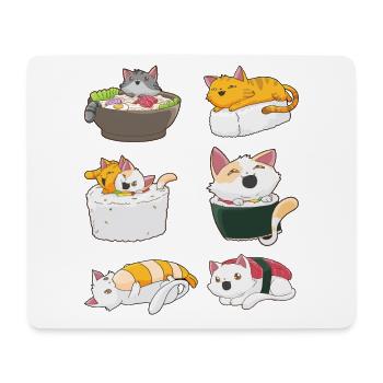 Sushi chat japonais Anime Kawaii Neko - Tapis de souris (format paysage) - blanc - Devant