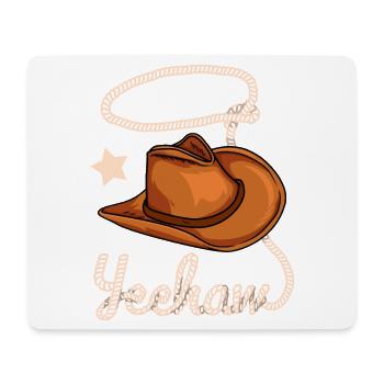 Cowboy Yeehaw Western - Tapis de souris (format paysage) - blanc - Devant