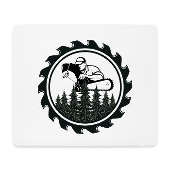 Forêt dans l’anneau de scie circulaire - Tapis de souris (format paysage) - blanc - Devant