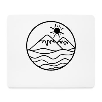 Wanderer Wandern Berg Berge Sonne - Mousepad (Querformat) - Weiß - Vorne