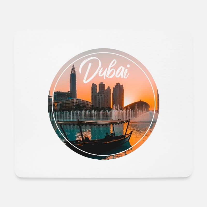 Dubai Sonnenuntergang Skyline Boot - Mousepad (Querformat) - Weiß