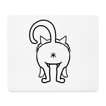 Cat from behind - cat's ass - Mouse Pad (horizontal) - white - Front