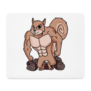 Squirrels with muscles - Mouse Pad (horizontal) - white - Front