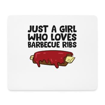 Just a Girl Who Loves Pork Ribs - Mouse Pad (horizontal) - white - Front