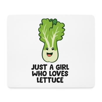 Just a Girl Who Loves Lettuce - Mouse Pad (horizontal) - white - Front