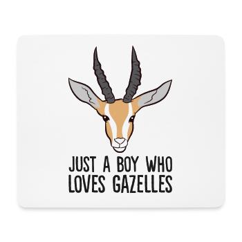 Un garçon qui aime les gazelles - Tapis de souris (format paysage) - blanc - Devant