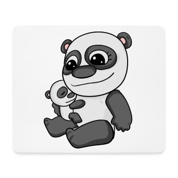 Panda mit Baby - Panda mit Kind - Mousepad (Querformat) - Weiß - Vorne