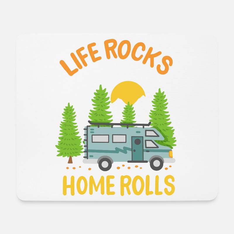 Wohnmobil Camping Camper - Mousepad (Querformat) - Weiß