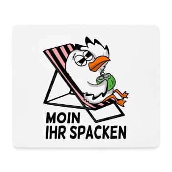 Möwe am Strand - Moin Ihr Spacken - Mousepad (Querformat) - Weiß - Vorne