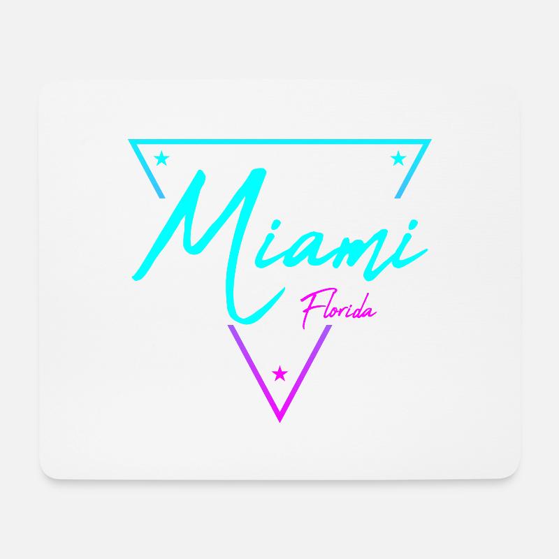 Miami Neon Schrift Verlauf - Mousepad (Querformat) - Weiß